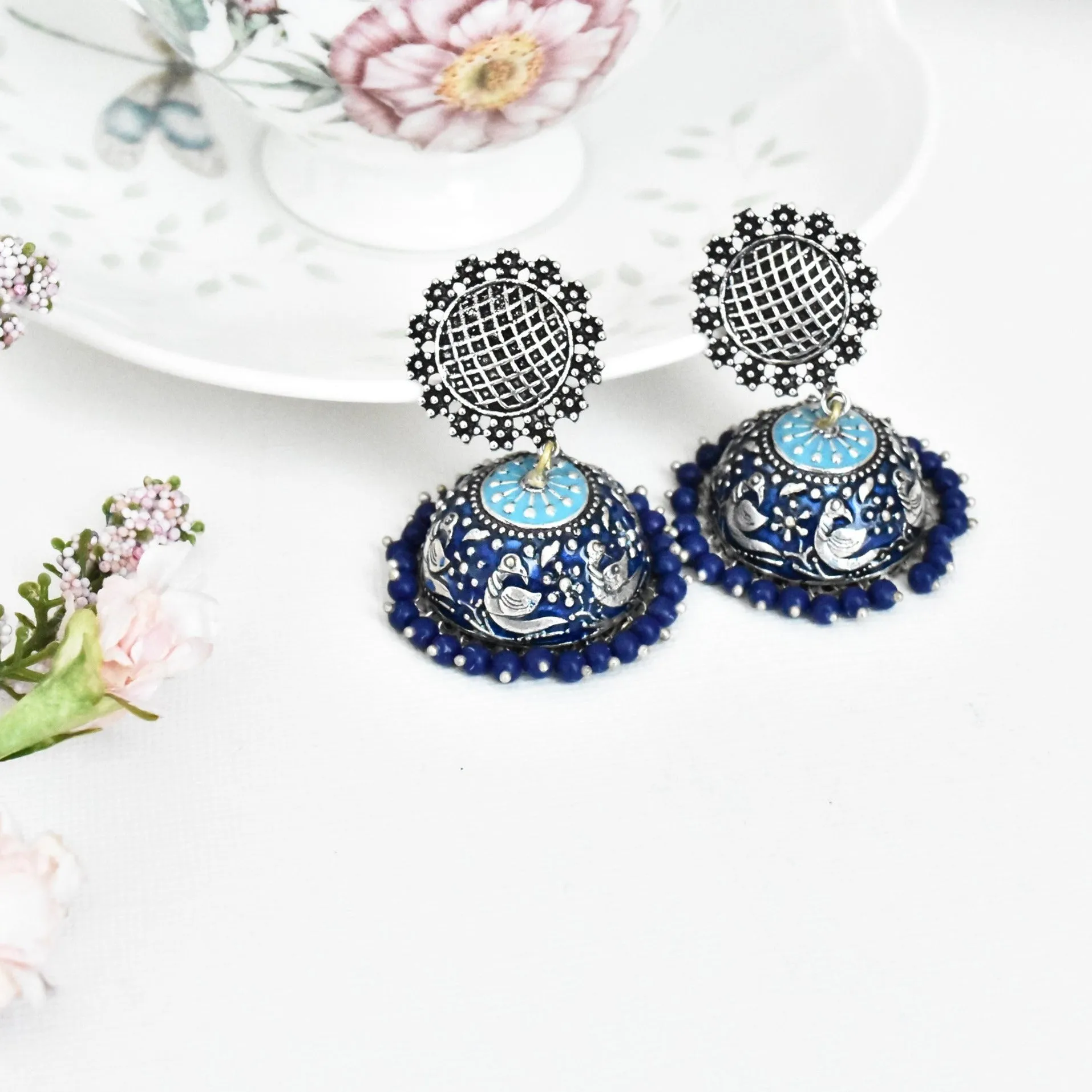 Hans Meenakari Earrings