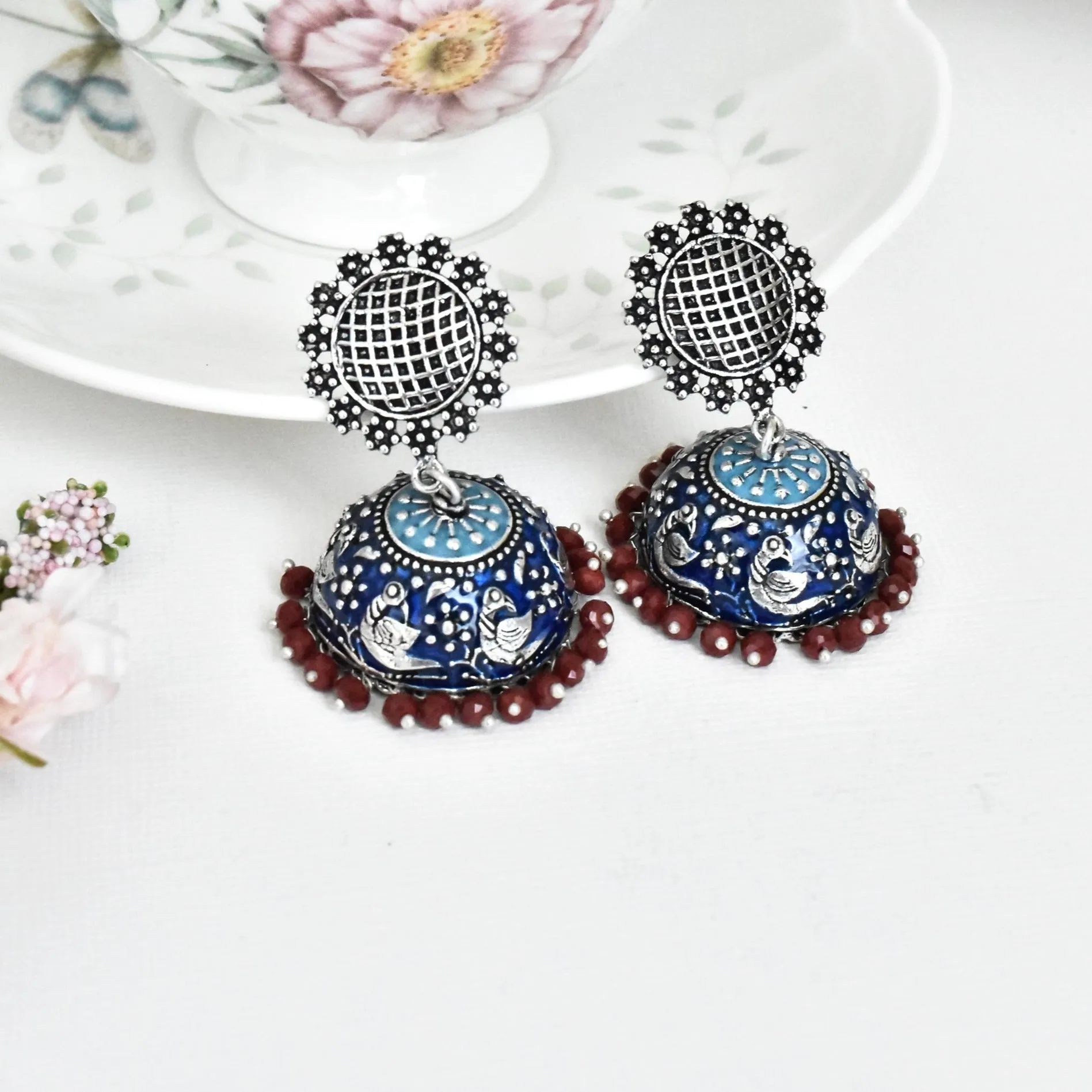 Hans Meenakari Earrings