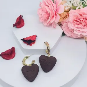 HAYATH- BROWN HEART EARRINGS