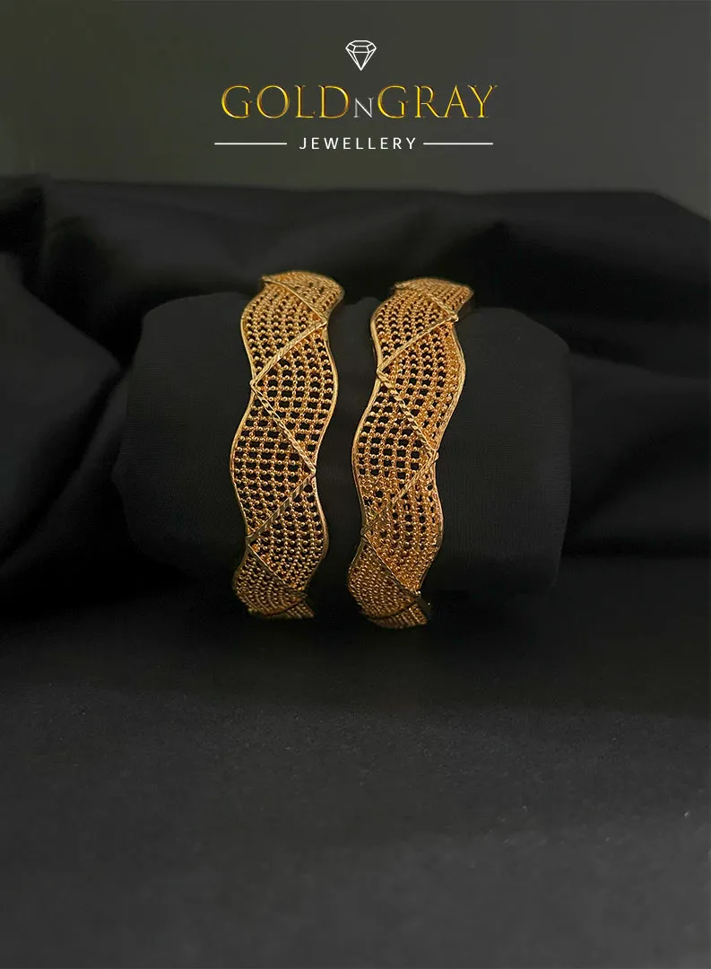 High Quality 24K Elegant Gold Plated Bangles Set Women