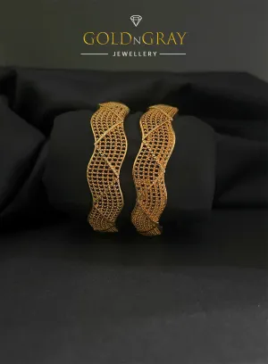 High Quality 24K Elegant Gold Plated Bangles Set Women