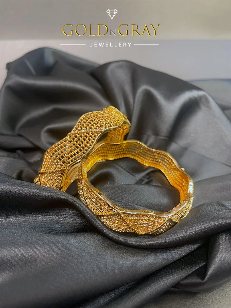 High Quality 24K Elegant Gold Plated Bangles Set Women