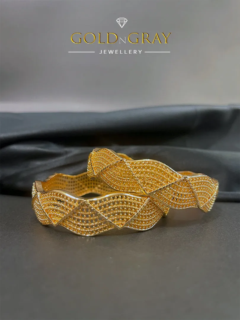 High Quality 24K Elegant Gold Plated Bangles Set Women