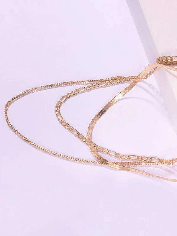 Hollow Solid Color Layered Necklaces