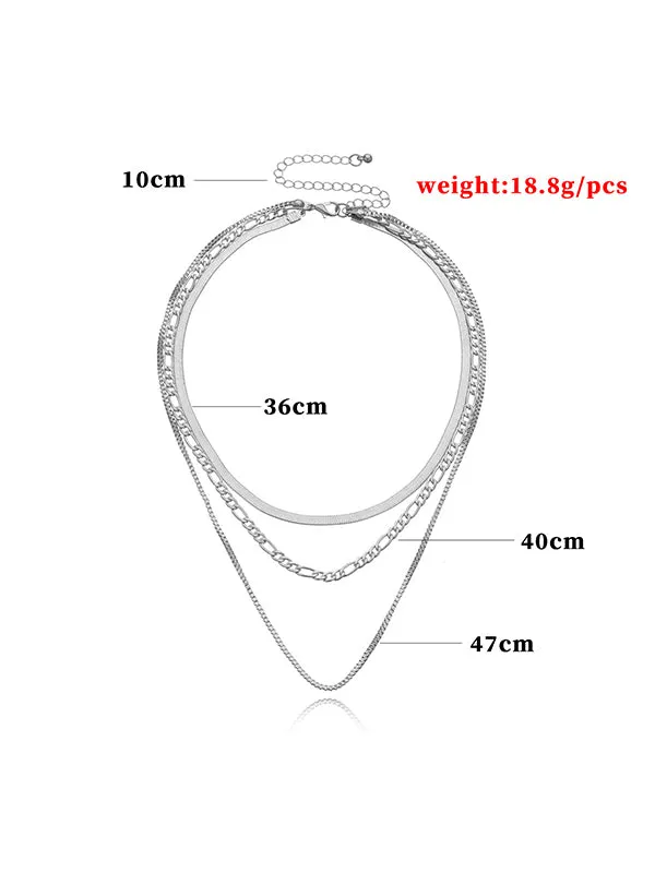 Hollow Solid Color Layered Necklaces