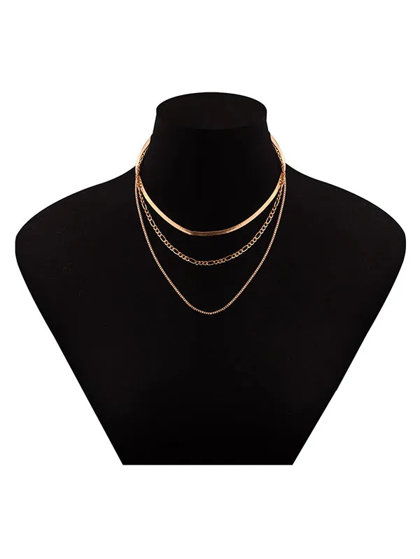 Hollow Solid Color Layered Necklaces