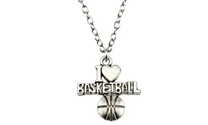 I Heart Basketball Pendant Necklace For Women