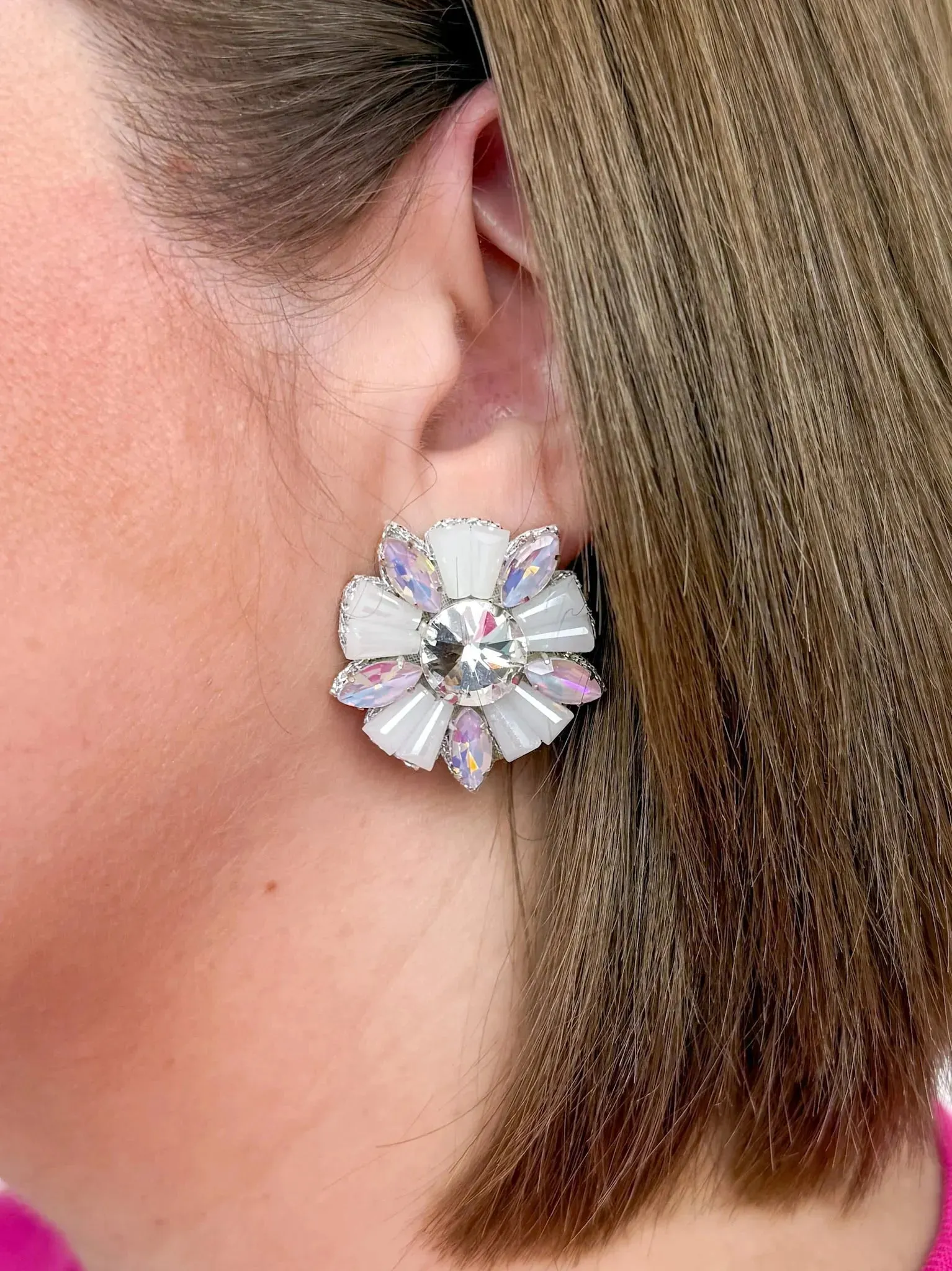Iridescent Rhinestone Burst Studs