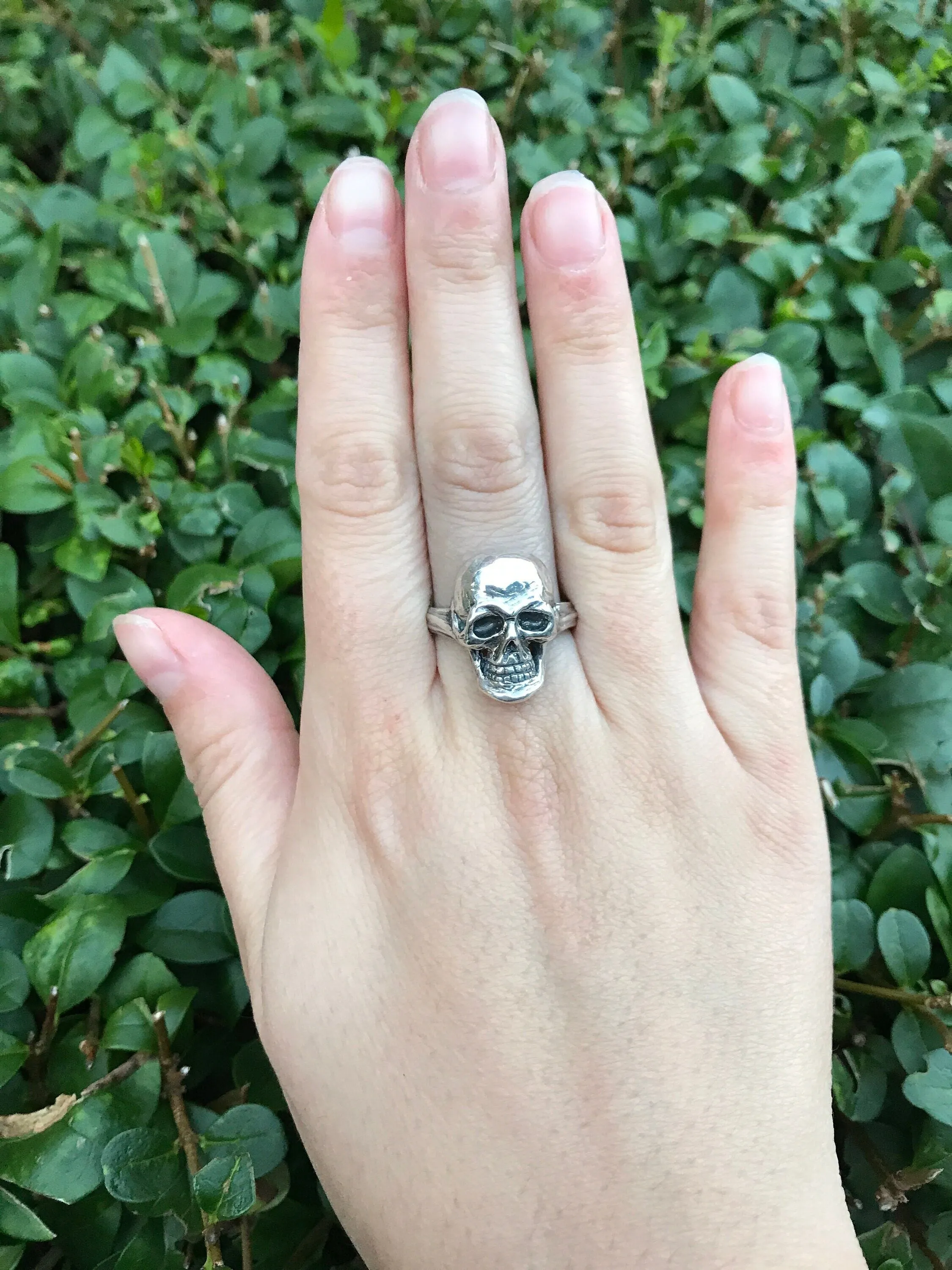 Large Skull Ring - Goth Silver Ring - Silver Skull Ring