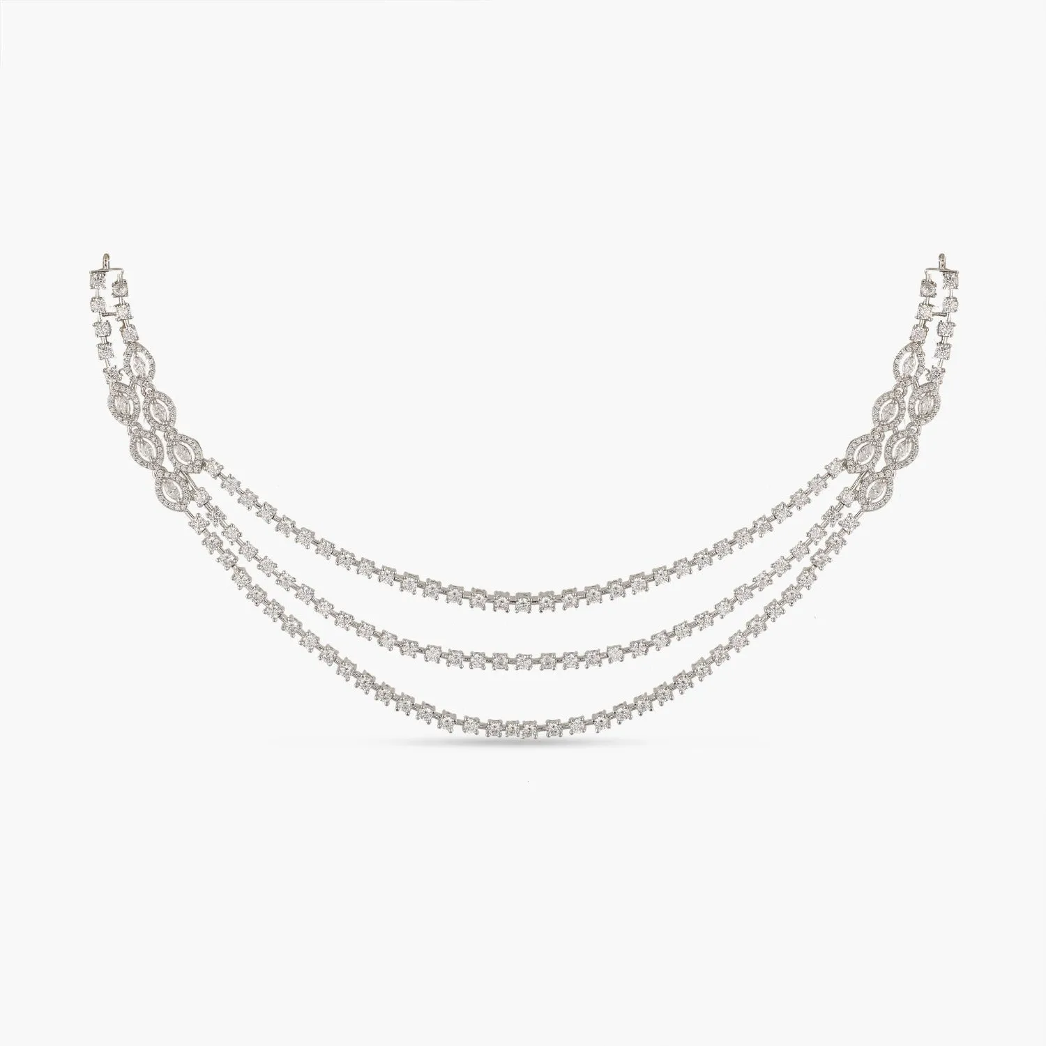 Layered Nakshatra CZ Necklace