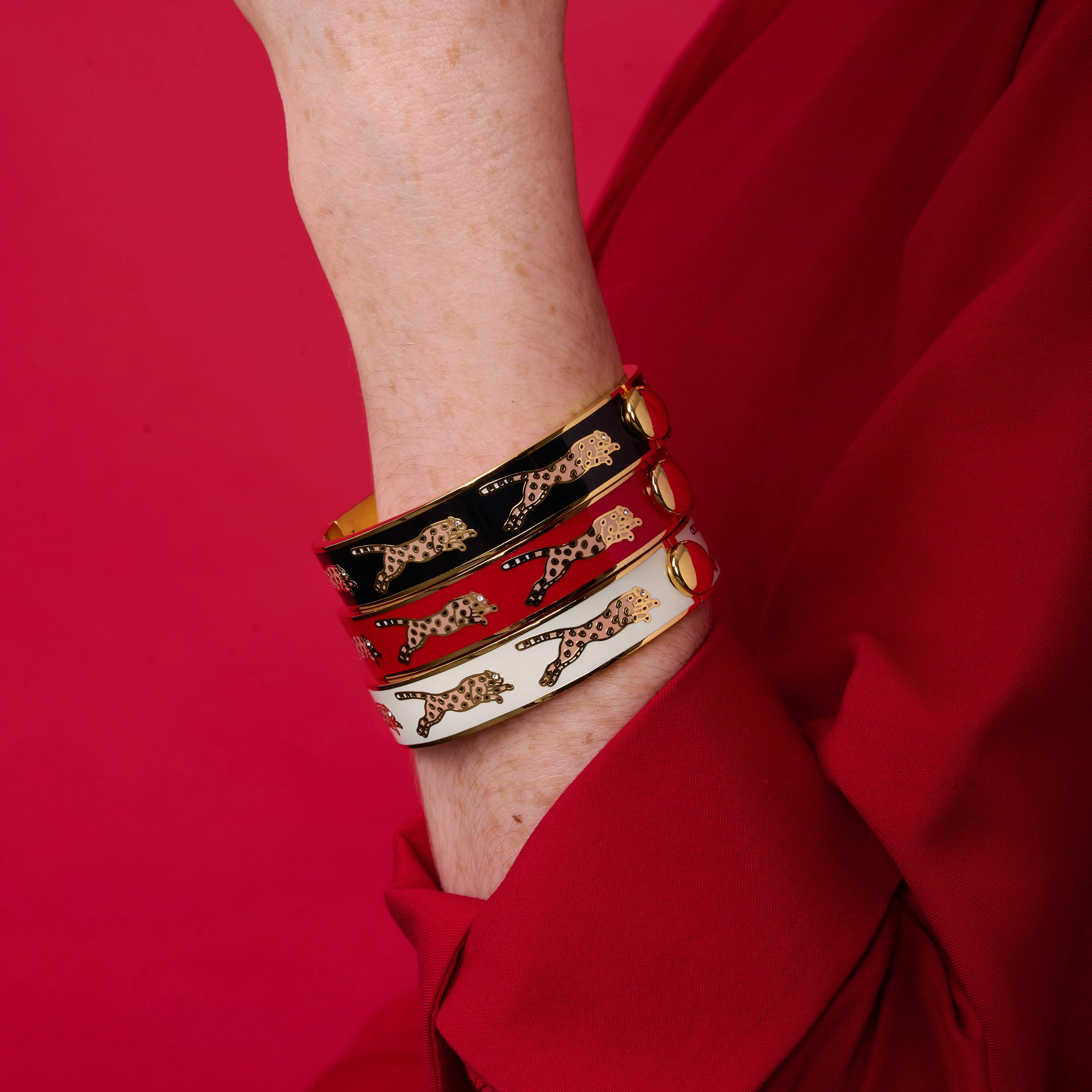 Leopard Black & Gold Bangle