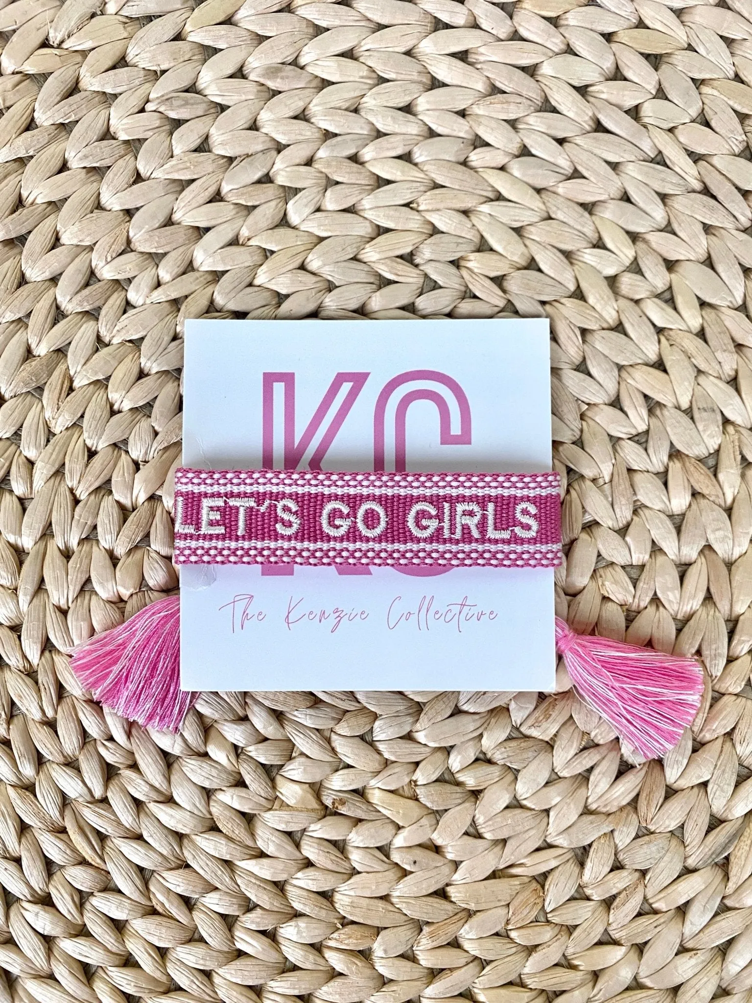 Lets go girls tassel bracelet pink