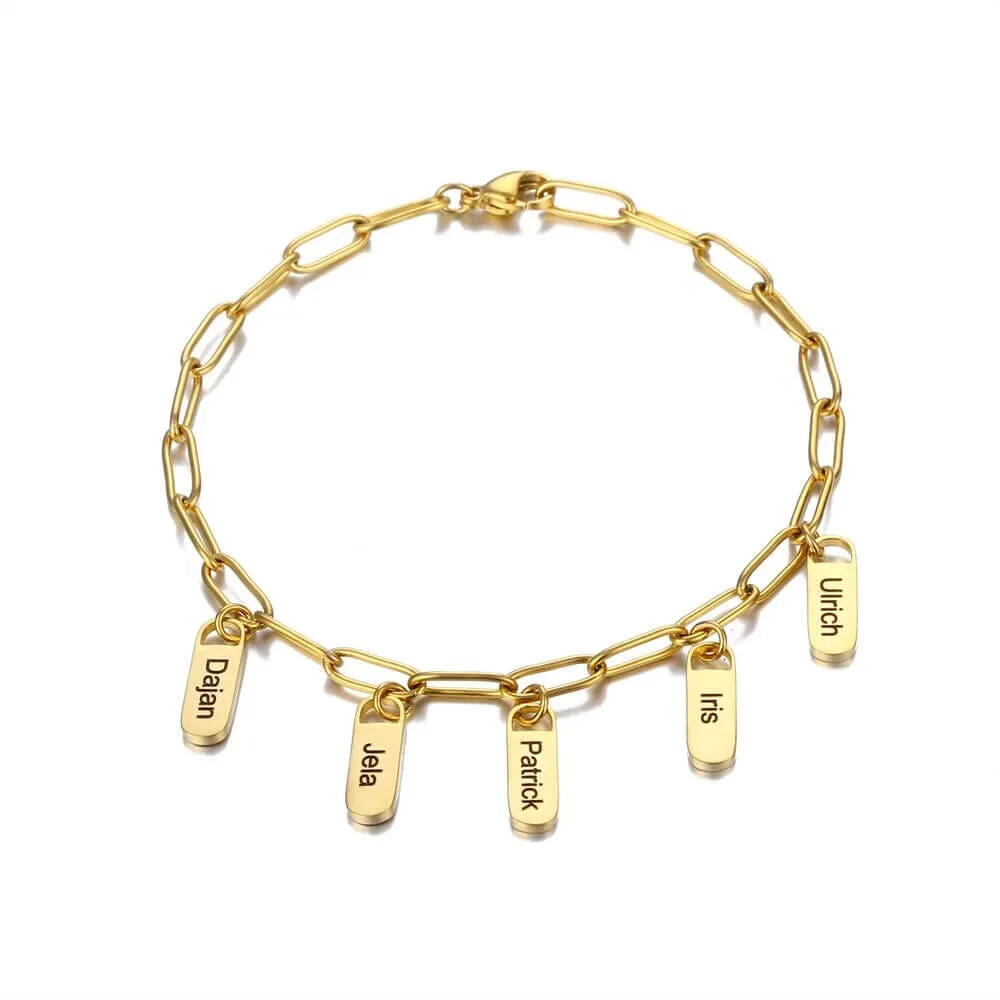 Link Bracelet with Personalised Pendants