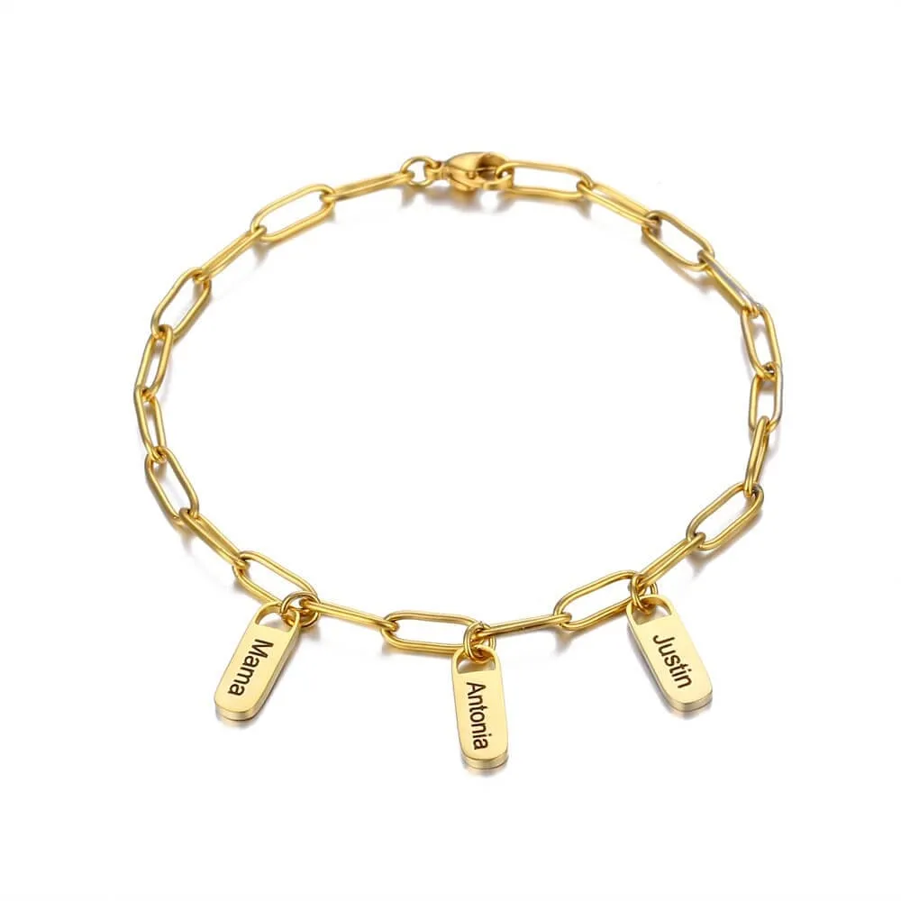 Link Bracelet with Personalised Pendants