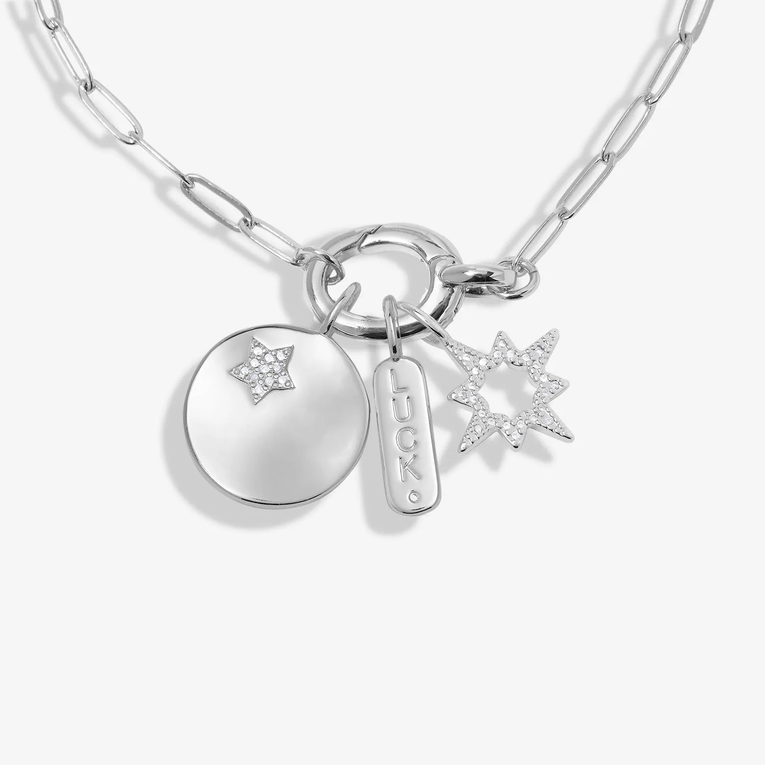 Little Links Oval Clasp Luck Charms Silver Plated Bracelet 7543