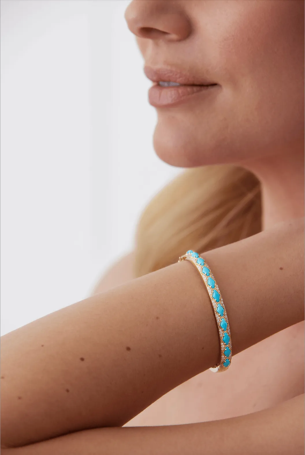 Lucia Gold Turquoise Bangle