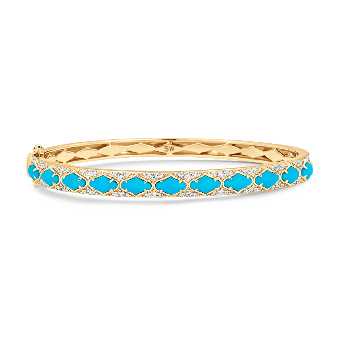 Lucia Gold Turquoise Bangle