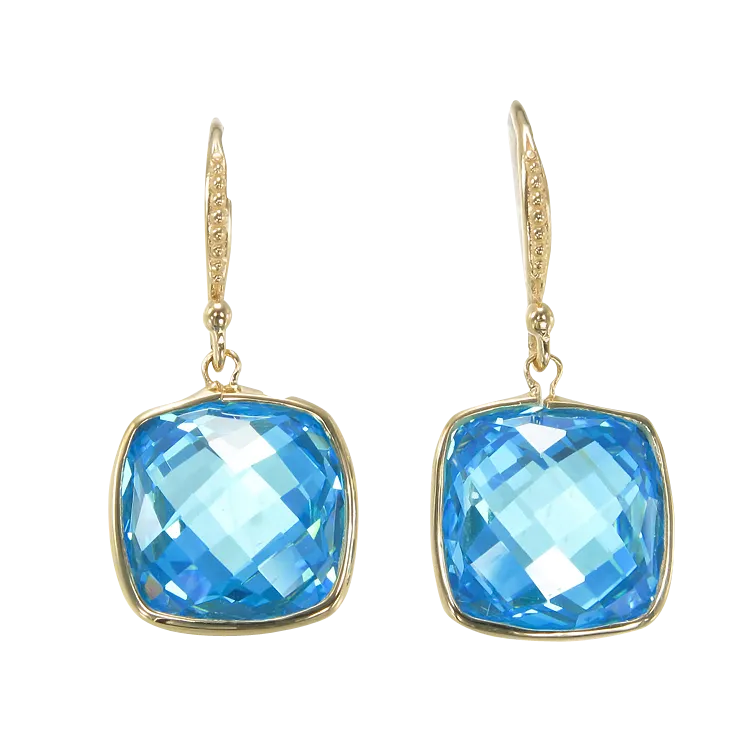 Lustrous Blue 18K Gold Vermeil Earrings