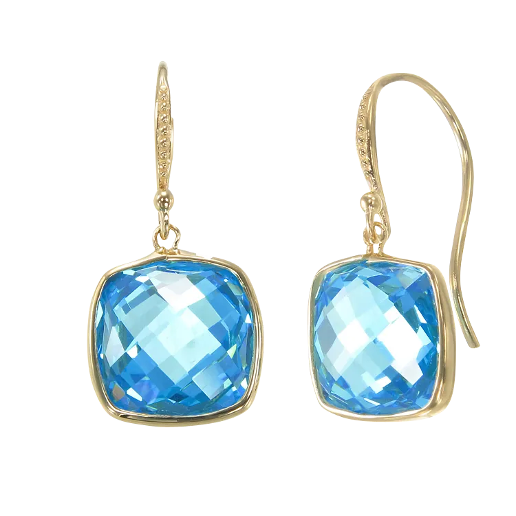 Lustrous Blue 18K Gold Vermeil Earrings