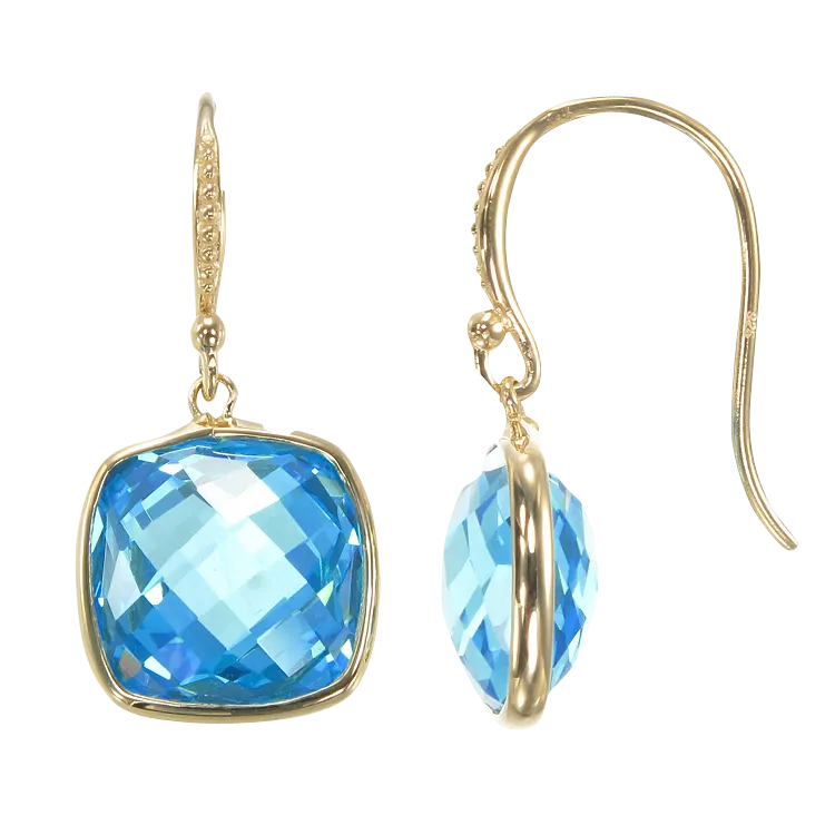 Lustrous Blue 18K Gold Vermeil Earrings