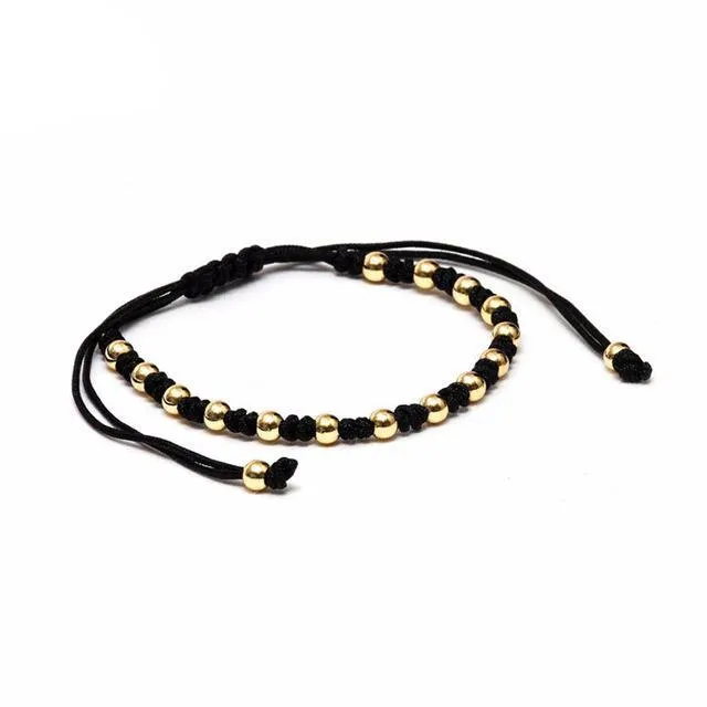 Luxury Rose Gold 4mm Round Beads Braided