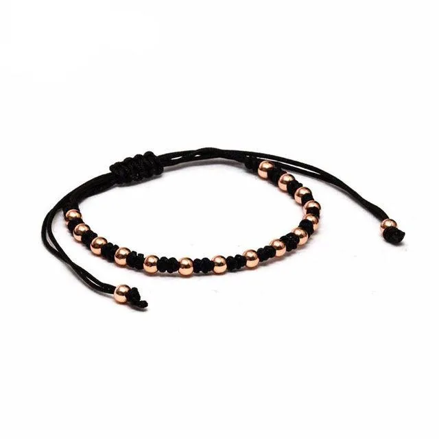 Luxury Rose Gold 4mm Round Beads Braided
