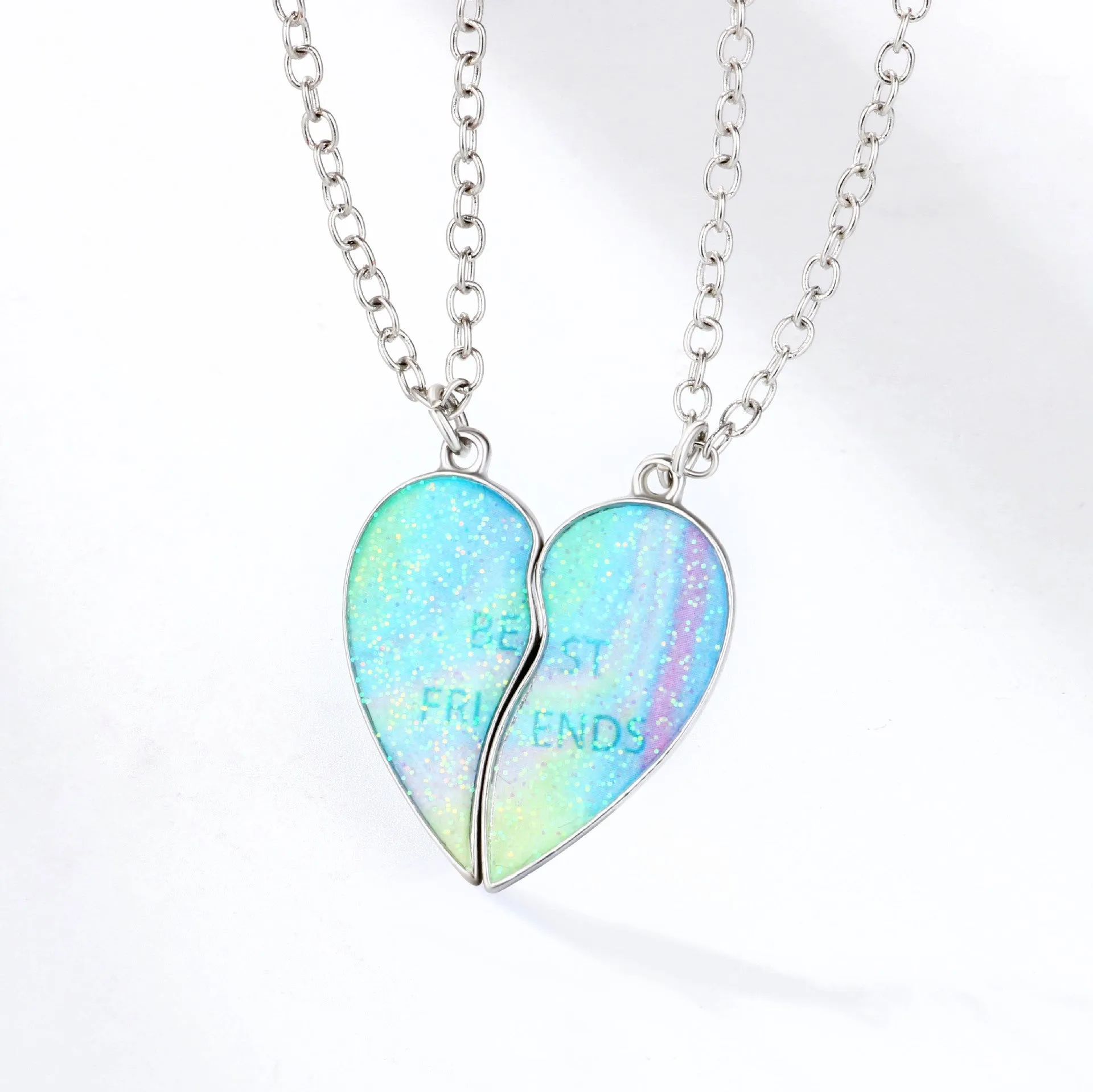 Magnetic Half Hearts Best Friends Jewelry Gift Set