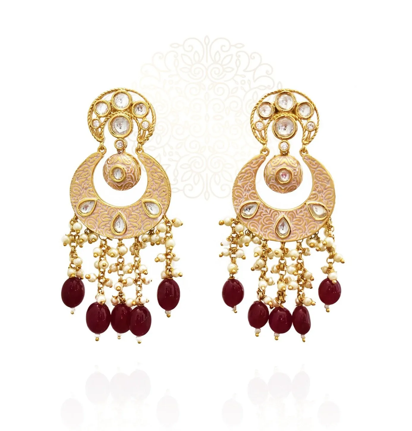 Mahreen Kundan Mint Earrings