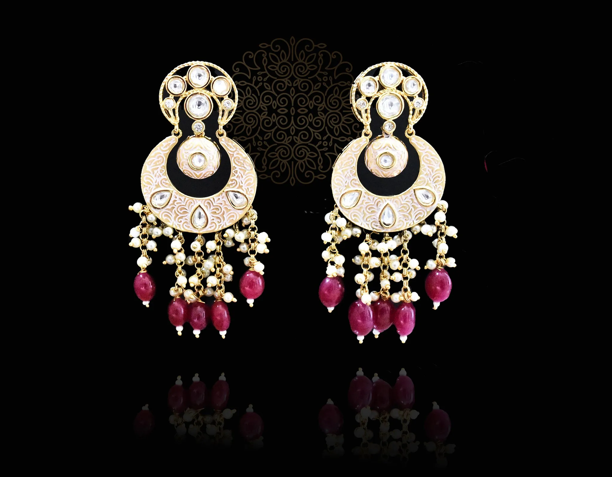 Mahreen Kundan Mint Earrings