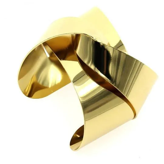 Make A Statement with this Unique Sophisticated Modern Sculptural Art Design Cuff Bracelets For Women Fashion in Gold or Silver Jewelry