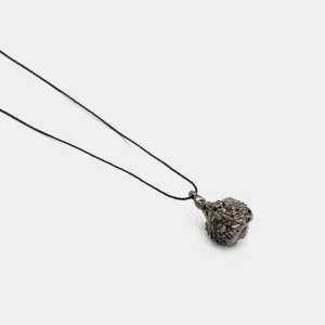 Massif acorn - casual necklace - dark rhodium