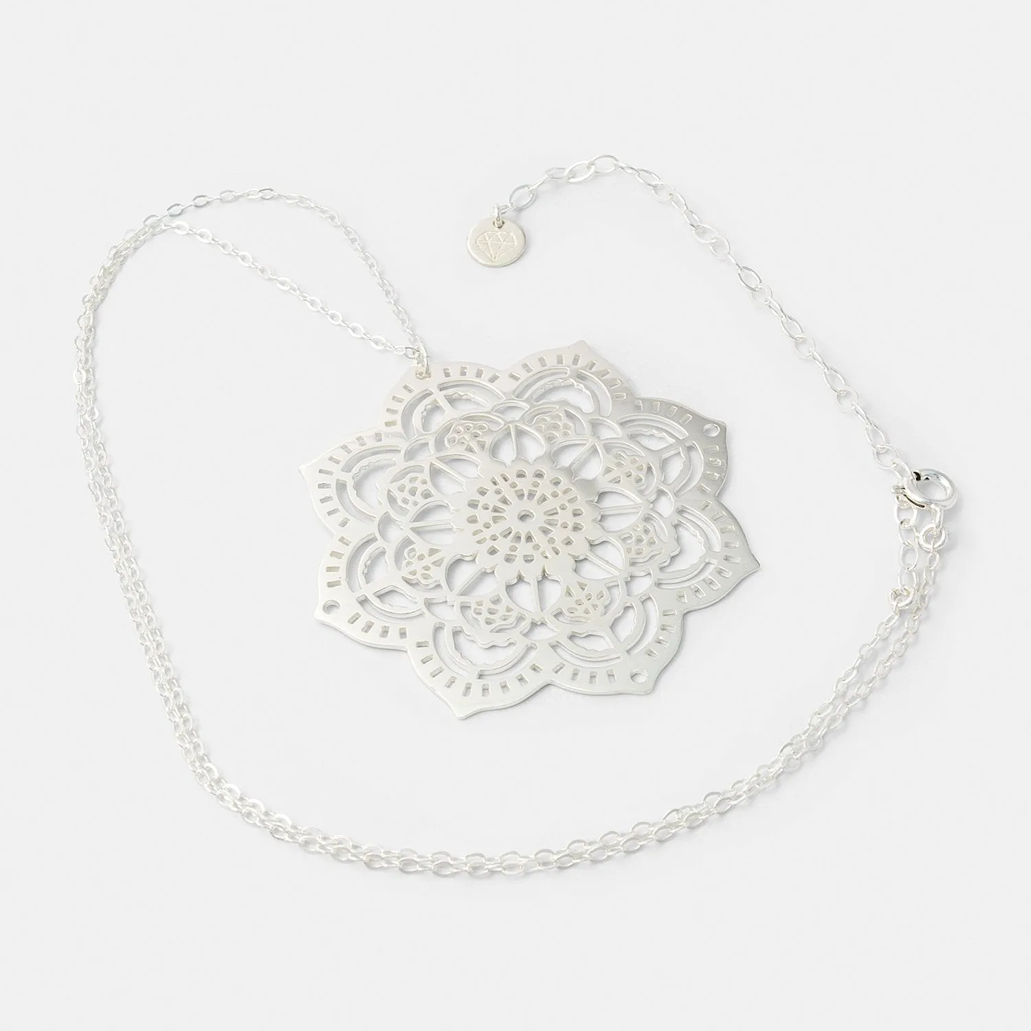 Mehndi Mandala Silver Pendant Necklace