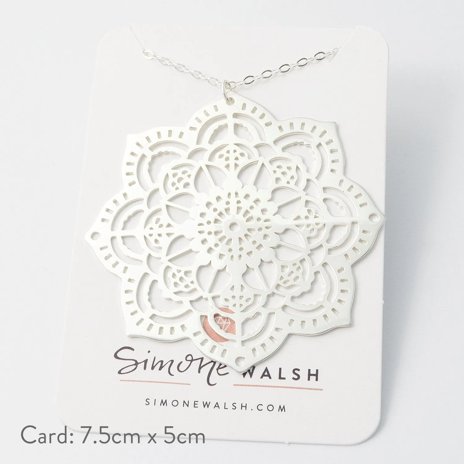 Mehndi Mandala Silver Pendant Necklace