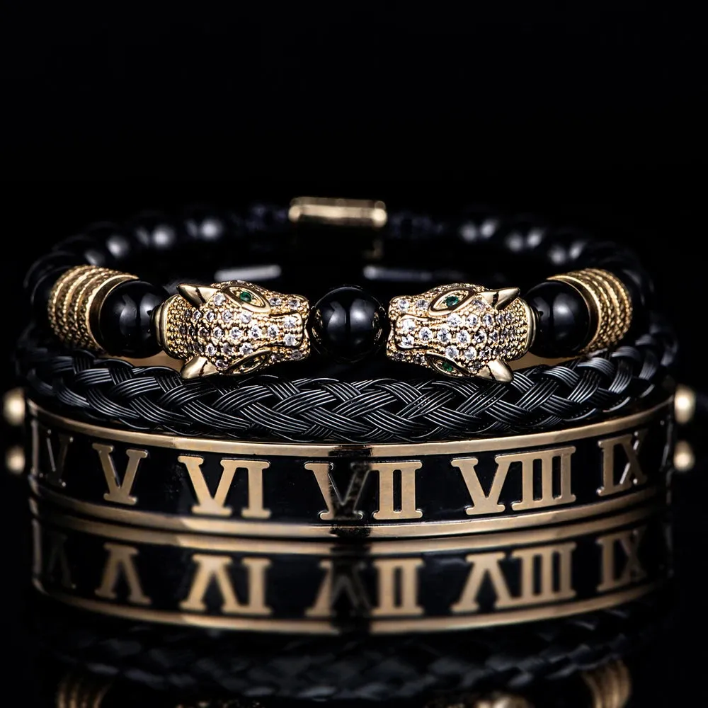Men Handmade Stone Beads Bracelet Set