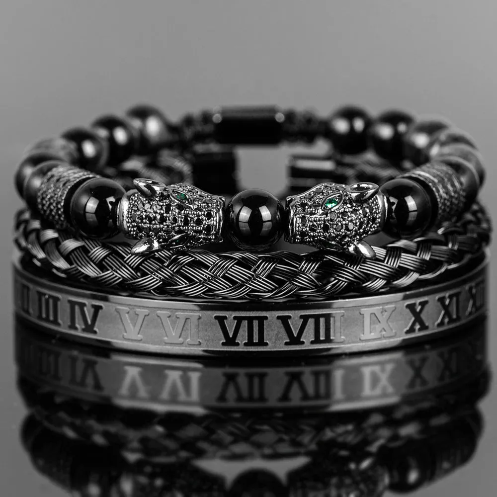 Men Handmade Stone Beads Bracelet Set