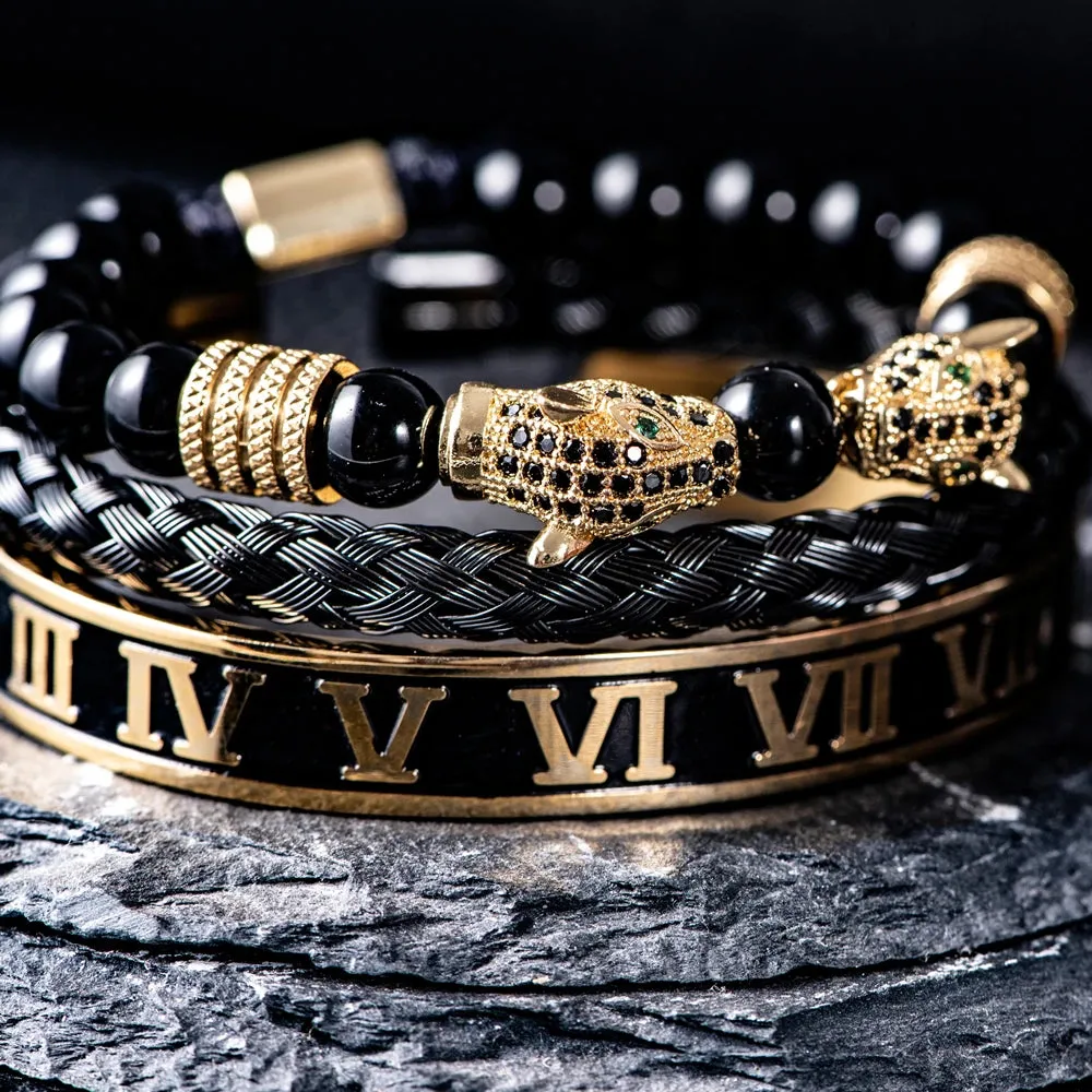 Men Handmade Stone Beads Bracelet Set