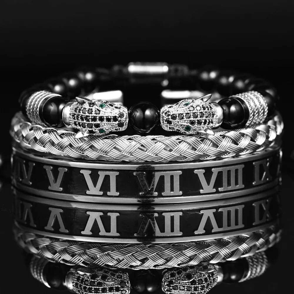 Men Handmade Stone Beads Bracelet Set