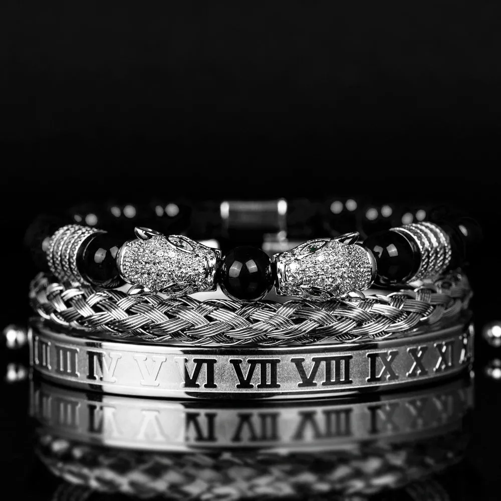 Men Handmade Stone Beads Bracelet Set