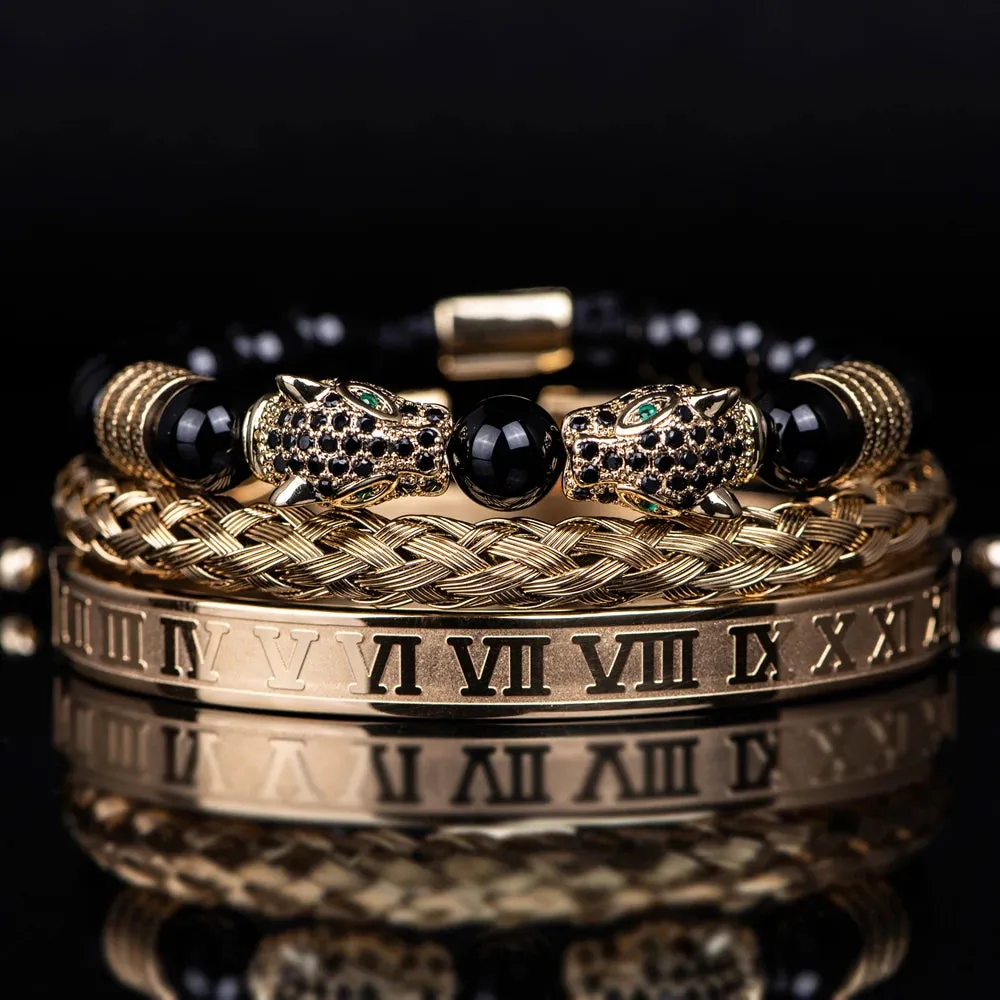 Men Handmade Stone Beads Bracelet Set