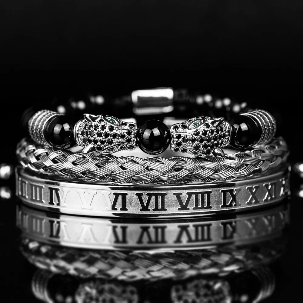 Men Handmade Stone Beads Bracelet Set