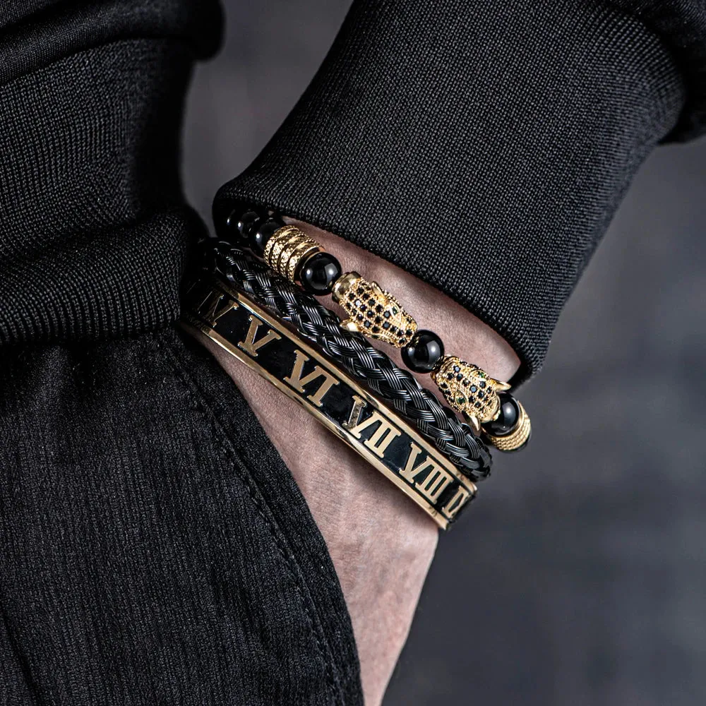 Men Handmade Stone Beads Bracelet Set