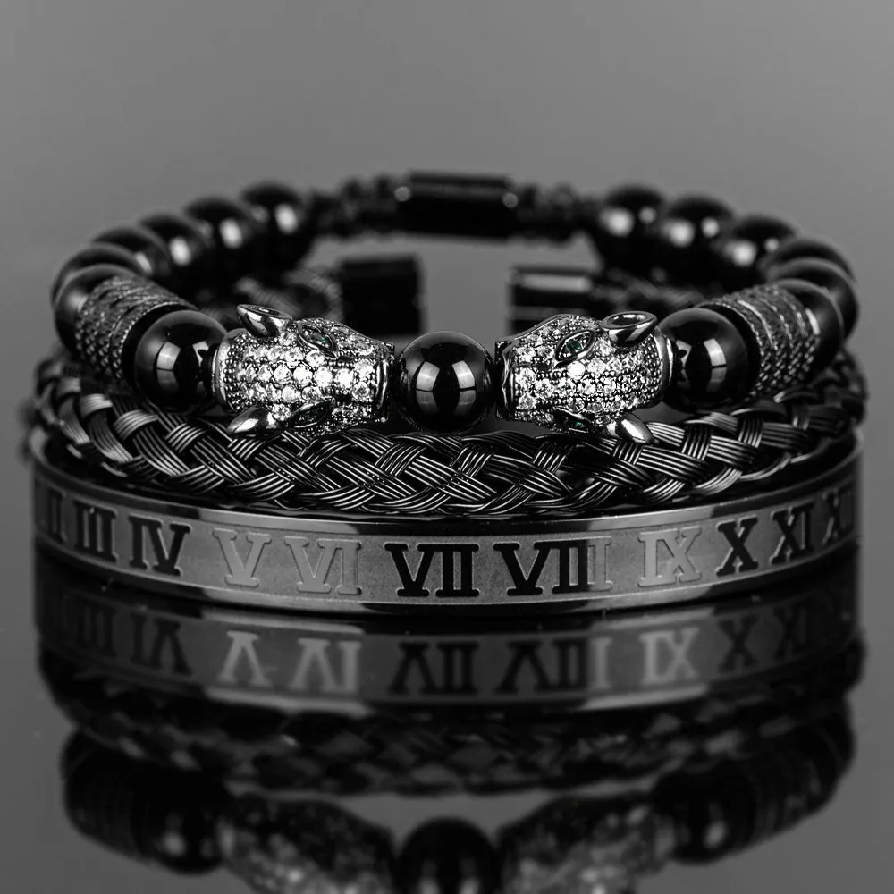 Men Handmade Stone Beads Bracelet Set
