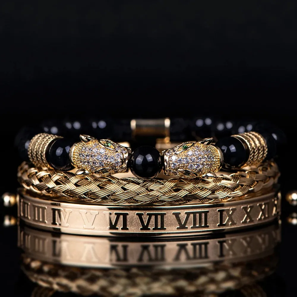 Men Handmade Stone Beads Bracelet Set