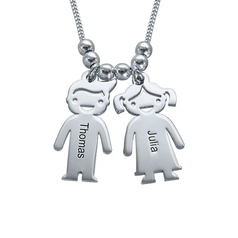 Mother Necklace with Personalised Children Pendants