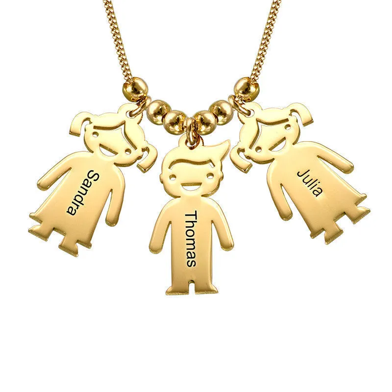 Mother Necklace with Personalised Children Pendants