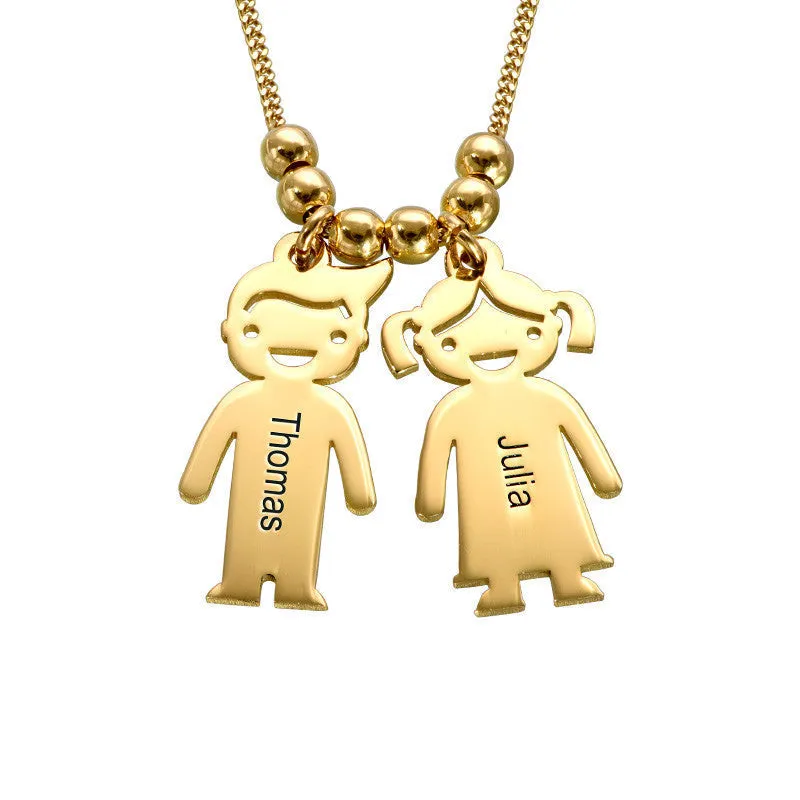 Mother Necklace with Personalised Children Pendants