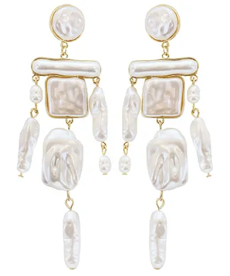 Multi Shape Pearl Dangle Earrings