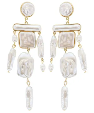 Multi Shape Pearl Dangle Earrings