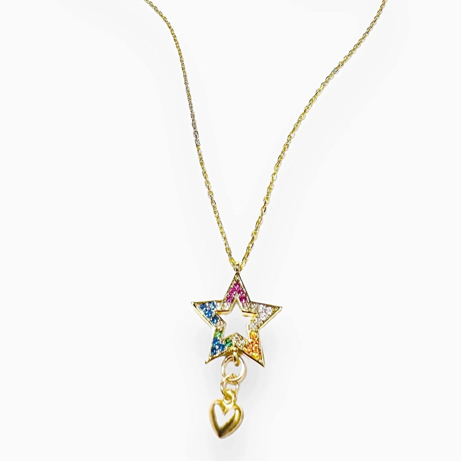 Multicolor Cubic Zirconia Star Necklace