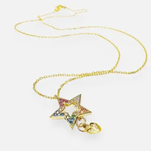 Multicolor Cubic Zirconia Star Necklace